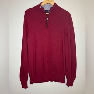 Filippo Riberti Red 1/4 Zip Sweater Wool Cashmere Blend Men's L